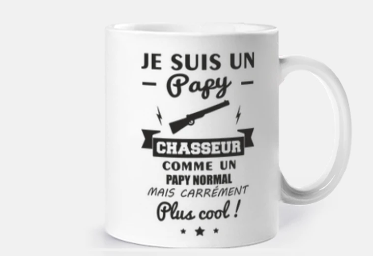 Mug papy chasseur idée cadeau chasse