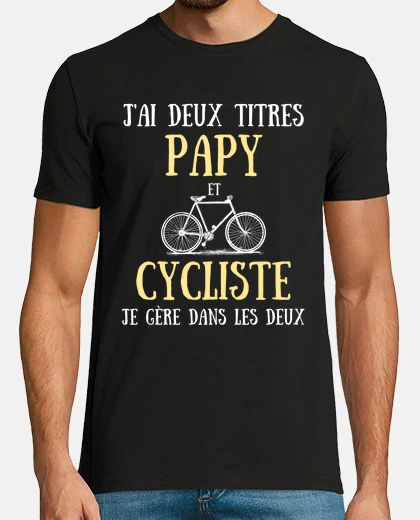 Tee-shirt papy cycliste humour vélo homme papi