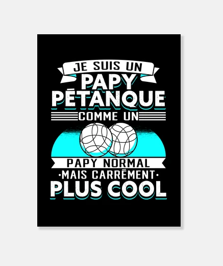 Tableau Papy Petanque Cadeau Humour Boccia