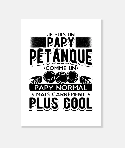 Wall papy petanque gift humor boccia