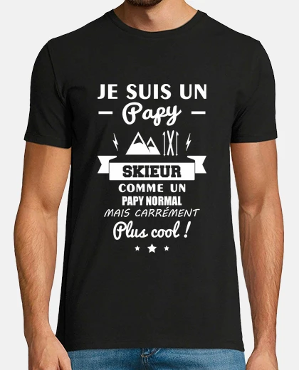 Tee-shirt papy skieur cadeau ski papi humour
