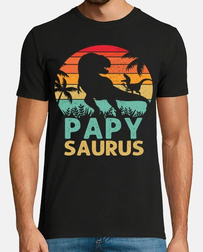 T-shirt papysaurus t rex dinosauro saure papy s