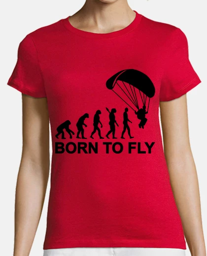 T-shirt paracadutismo evoluzione born a fly