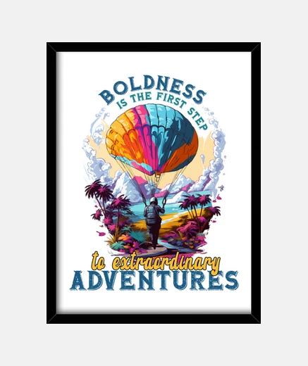Framed Paraglider Over An Exotic Landscape