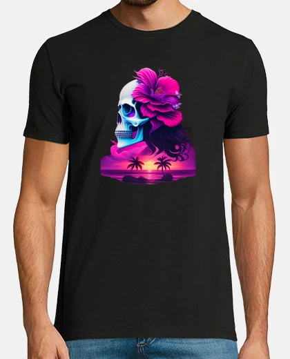 Camiseta paraíso de calavera de verano - diseño 