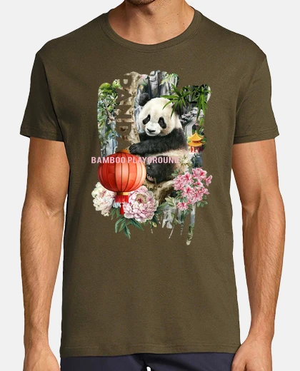 T-shirt parco giochi panda di bambù