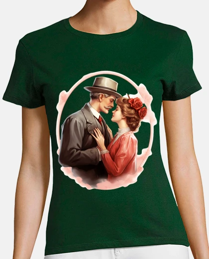 Camiseta pareja años 30 vintage retro cuello en v