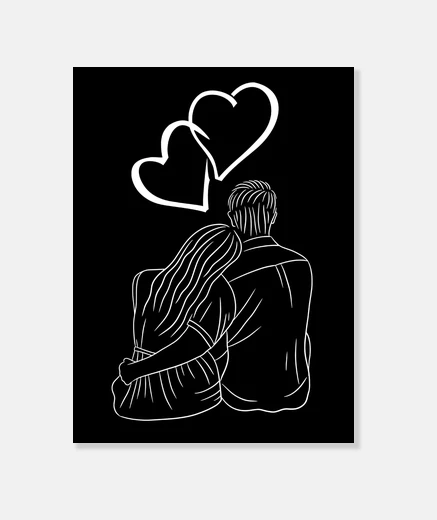 Lienzo pareja enamorada