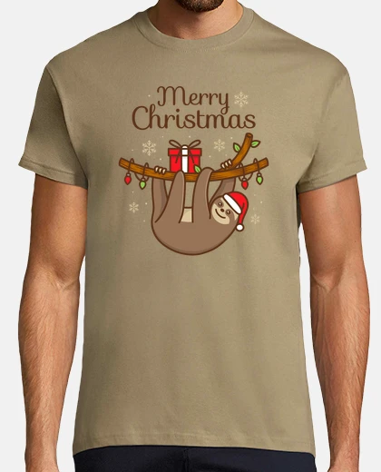 Tee-shirt paresseux animal kawaii noel