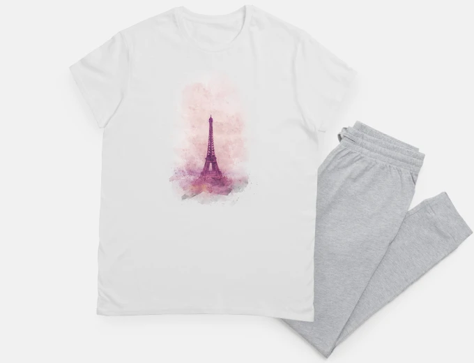 Pyjama paris eiffel tower pink