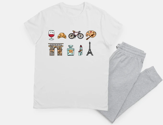 Pyjama paris france luxury shopping i love party wine night sleep
