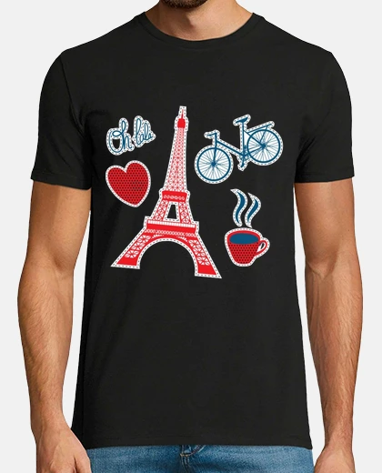 Camiseta parís paquete torre eiffel bicicleta