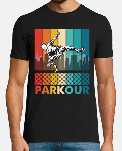 Tee-shirt parkour sport saut parkur course libre ninja urbain ancien