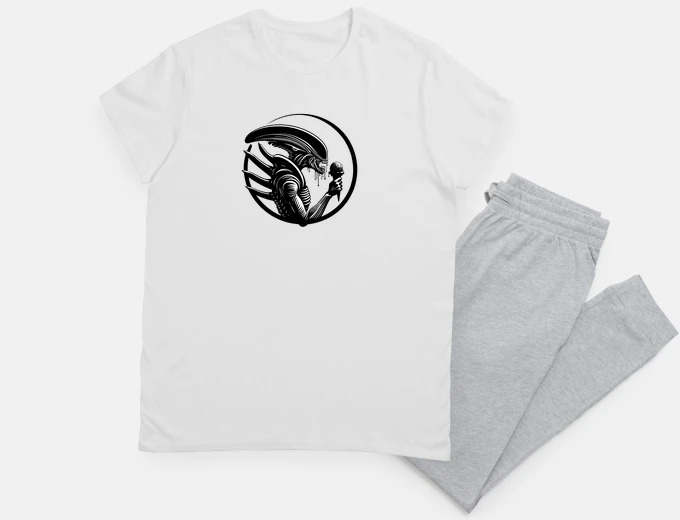Pyjama parodie de xénomorphe mangeant de la gl