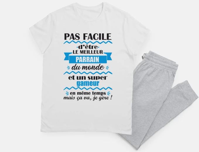 Pyjama Parrain gameur, geek,gaming,gamer