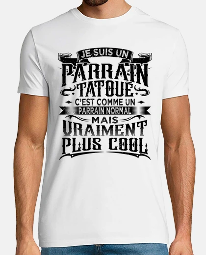 Tee-shirt parrain tatoué cadeau