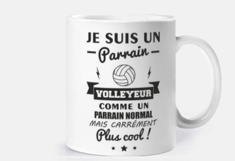 Mug Parrain,volley,volleyball,humour,drôle