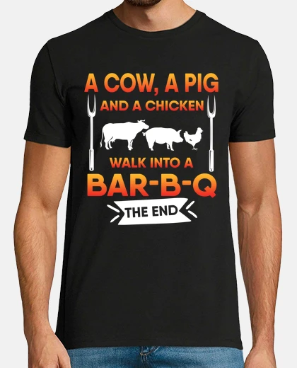 Camiseta parrilla barbacoa carne salchicha comid