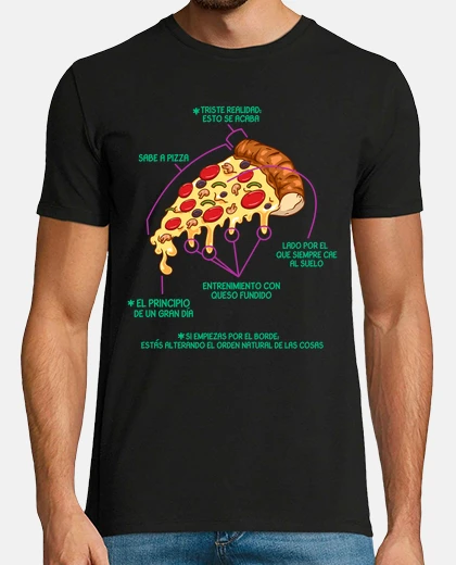 Camiseta Partes De La Pizza Comida Bebida Comer Friki Humor