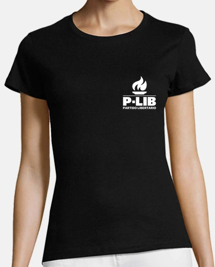 Playera partido libertario logo blanco pequeño - mujer