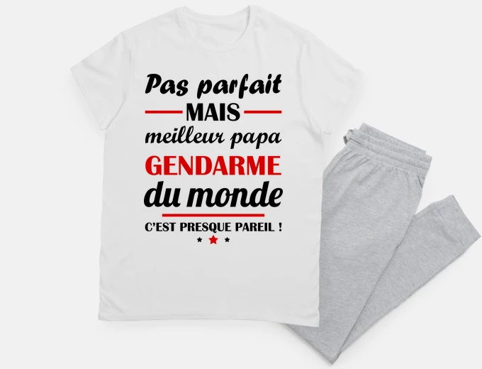 Pyjama Pas parfait meilleur papa gendarme