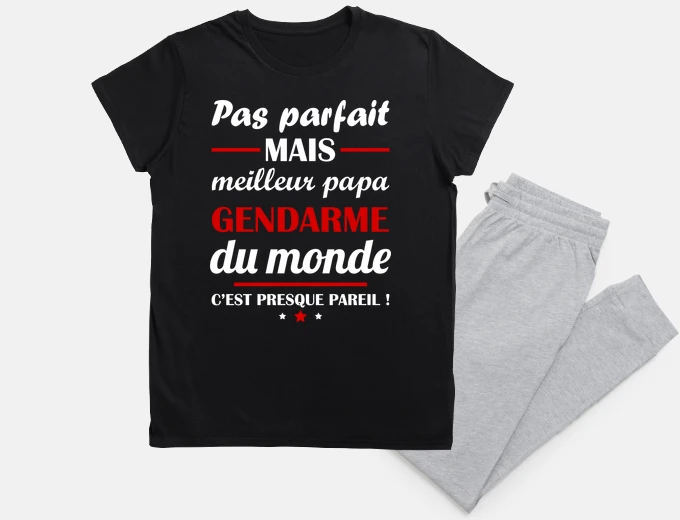 Pyjama Pas parfait meilleur papa gendarme