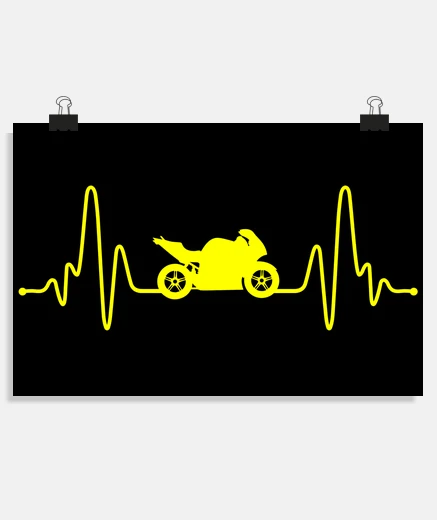 Poster passion for motorbikes heartbeat