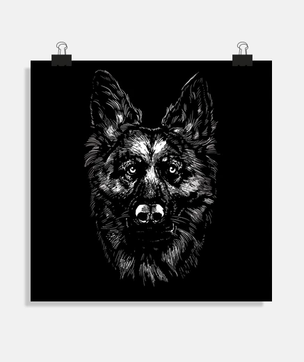 Poster pastore tedesco, disegno artistico.decorazione.