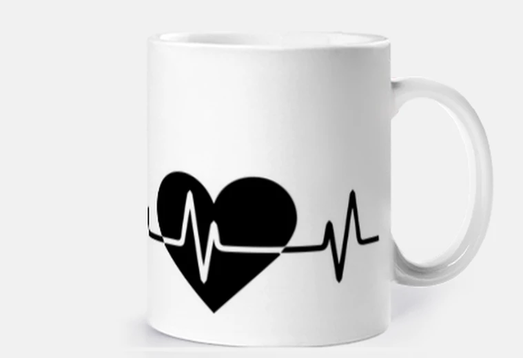 Tazza pastore tedesco elettrocardiogramma tazza caffè tè cornetti infuso tisana latte