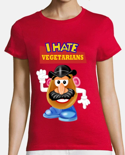 T-shirt patate odia i vegetariani