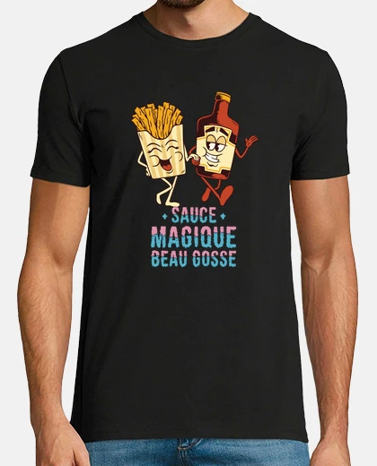 T-shirt patatine fritte salsa ketchup bello bog