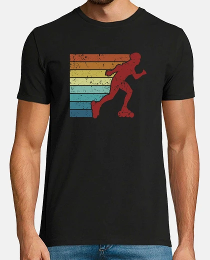 Camiseta patinador en línea retro patinaje sobre ruedas vintage guays