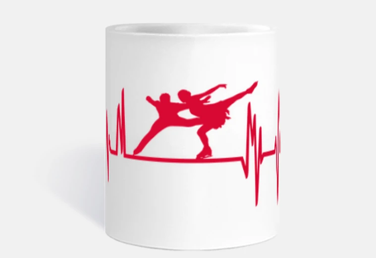 Taza patinaje sobre hielo - latidos del cora