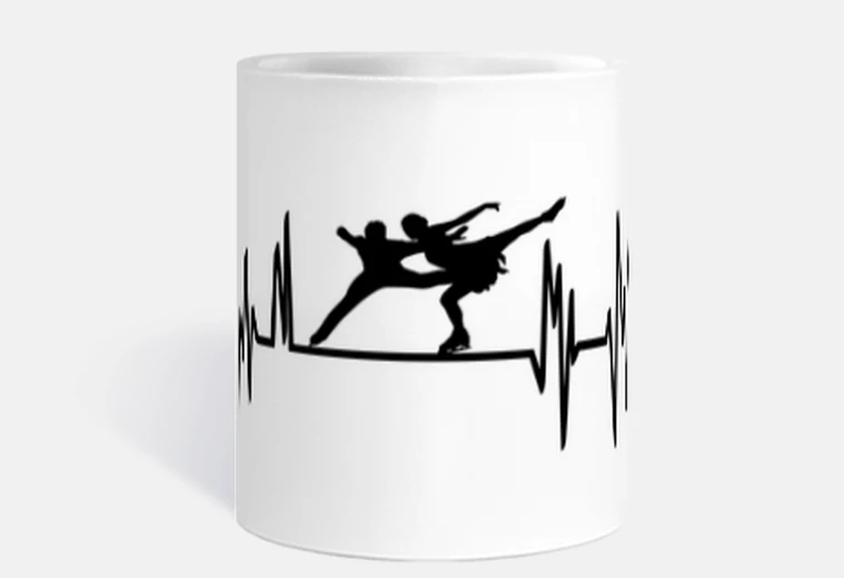 Taza patinaje sobre hielo - latidos del cora