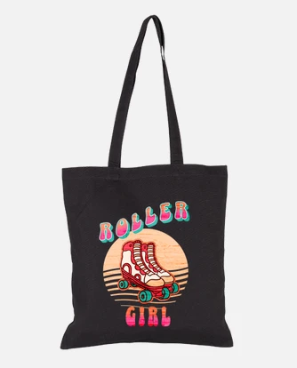 Bolsa patines retro años 80 patinando niña