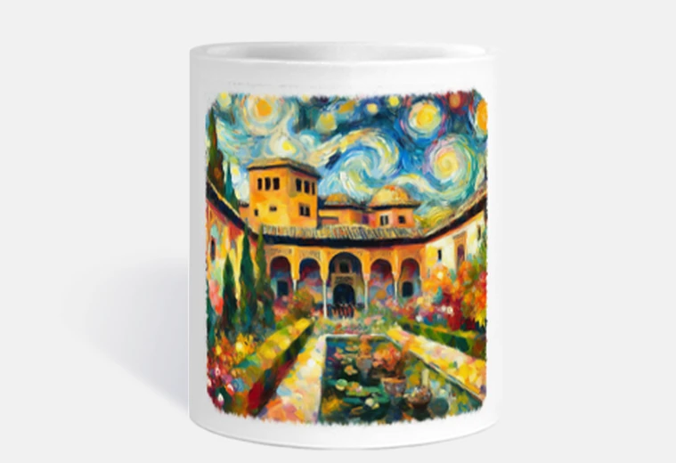 Taza Patio de la Alhambra a lo Van Gogh