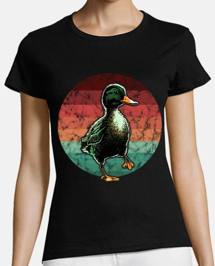Camiseta pato atardecer retro vintage