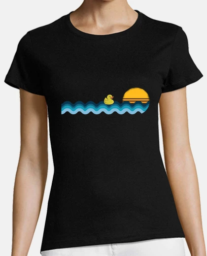 Playera pato de goma flotando en el mar diverti