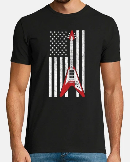 Tee-shirt Patriotic Electric Guitar