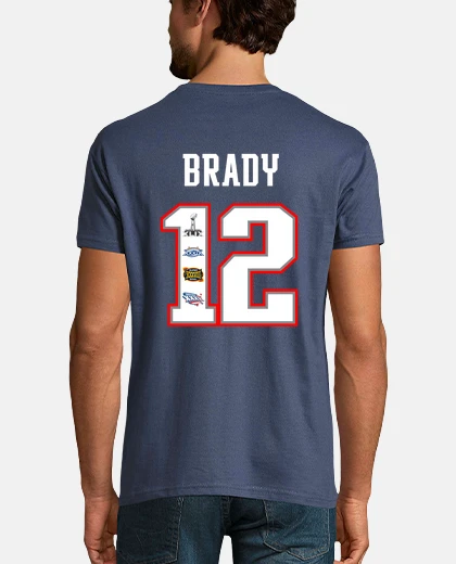 Camiseta Patriots, Tom Brady. Pecho y espalda