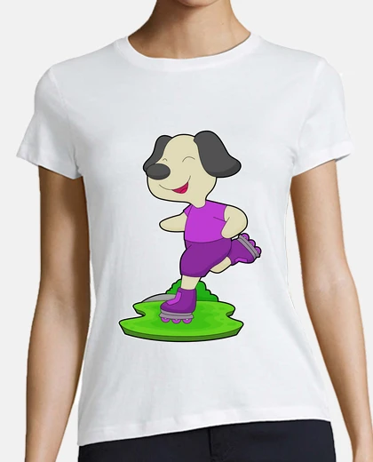T-shirt pattinaggio in linea per cani pattini i