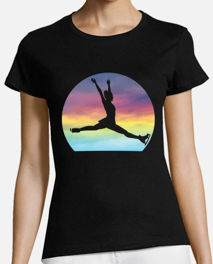T-shirt pattinatore artistico retro tramonto amante del