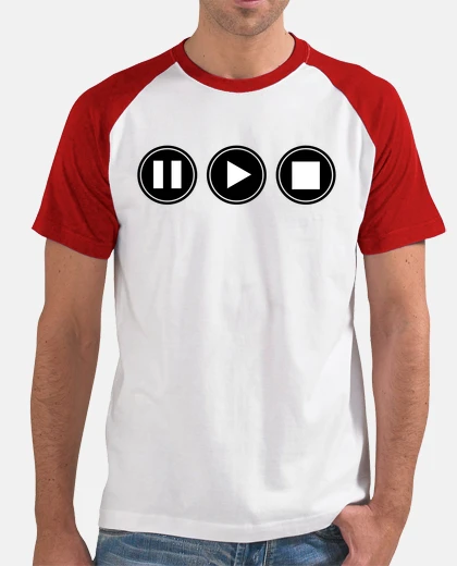 Tee-shirt pause-play-stop