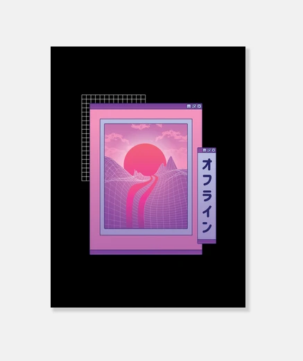 Tableau paysage retrowave