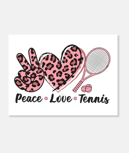 Lienzo paz amor tenis mujer tenista