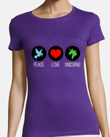 Tee-shirt Peace, love and unicorns