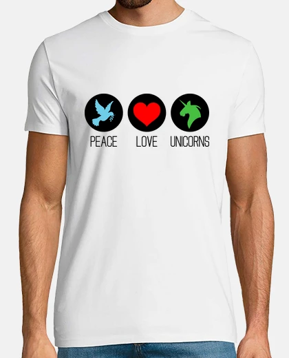 Tee-shirt Peace, love and unicorns