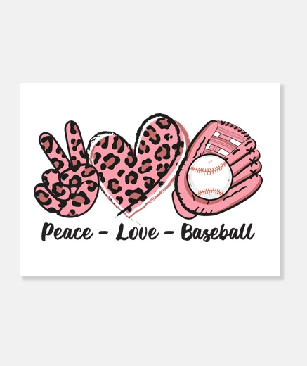 Wall peace love baseball