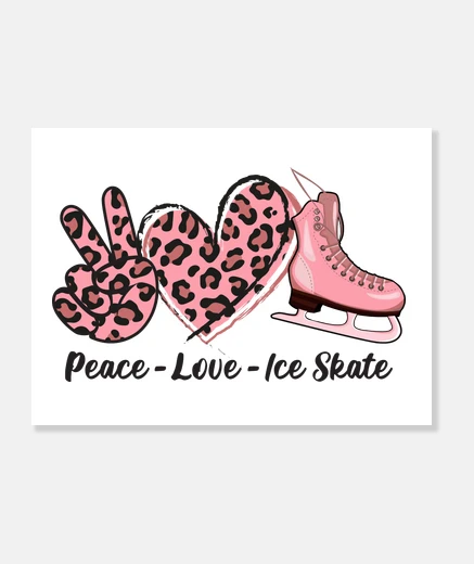 Wall peace love ice skate skating