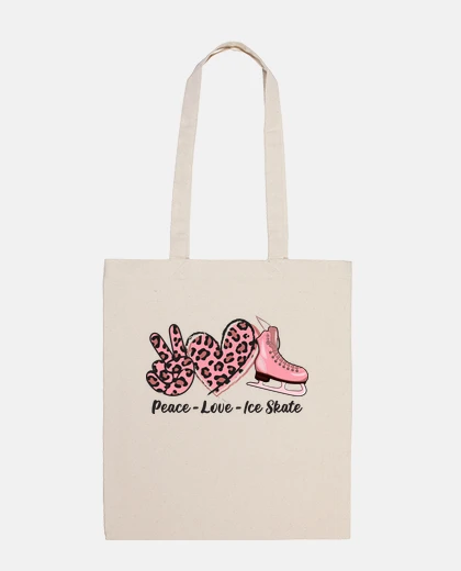 Bag peace love ice skate skating